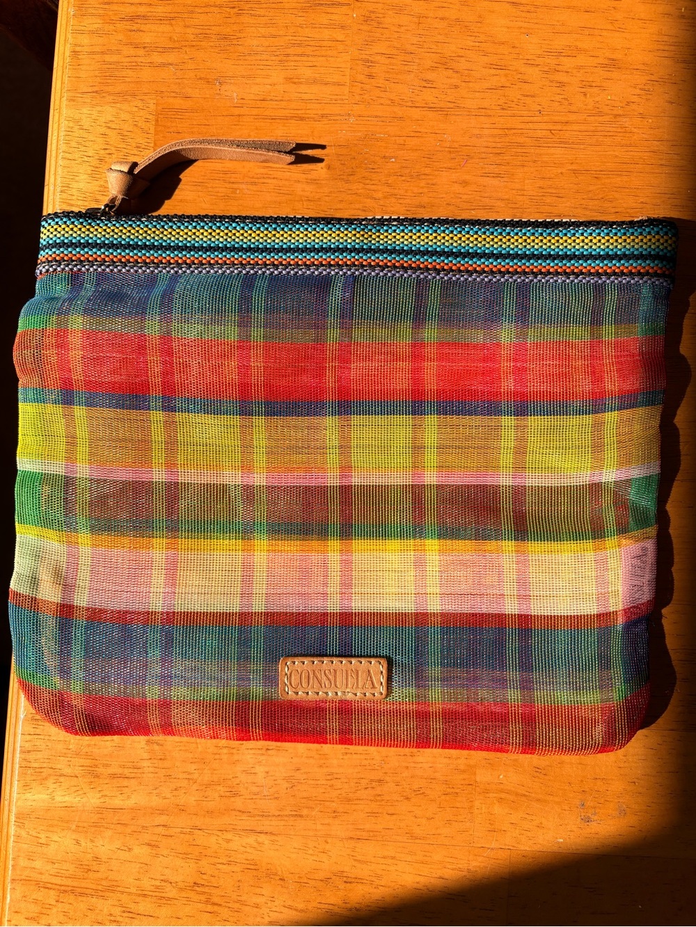 Consuela Multi-Color Plaid Zip Pouch